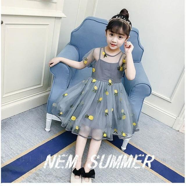 ワンピース キッズ 子供服 韓国子供服 ワンピース 半袖 膝丈 夏服 レース ドレス フレアワンピ ベビー ワンピース 姫 可愛い 通学着/通園着_3