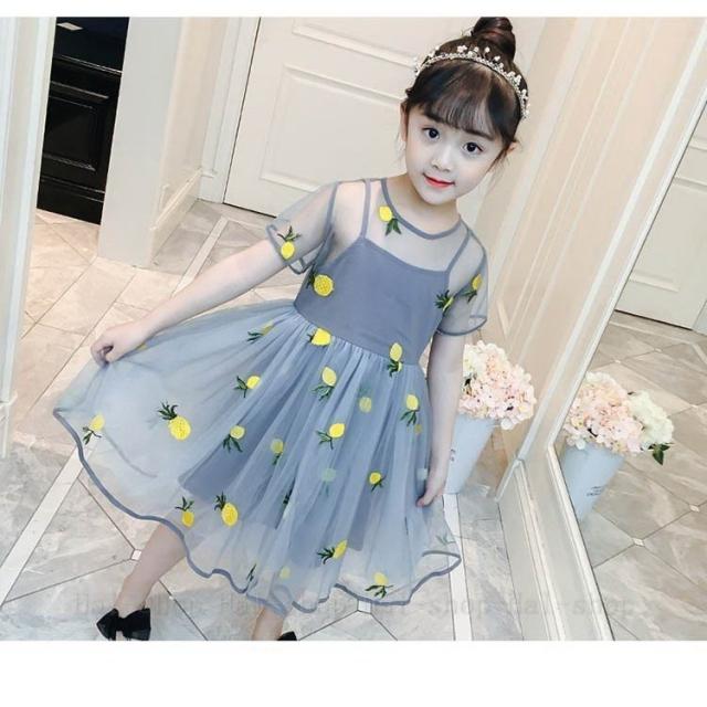 ワンピース キッズ 子供服 韓国子供服 ワンピース 半袖 膝丈 夏服 レース ドレス フレアワンピ ベビー ワンピース 姫 可愛い 通学着/通園着_4