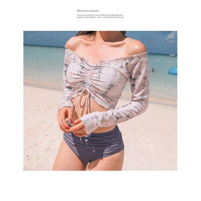 水着 レディース 体型カバー 夏 バンドゥ パレオ リゾート パッド付き