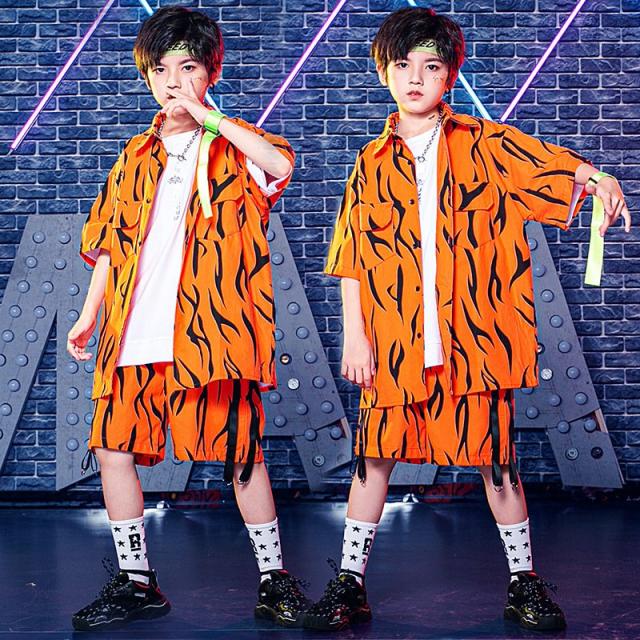 韓国子供服 ヒップホップ ステージ衣装 キッズダンス衣装 応援団 ジャズダンス 練習着 体操服 ダンスウェア 団体服 女の子 男の子 Tシャツ セット_1