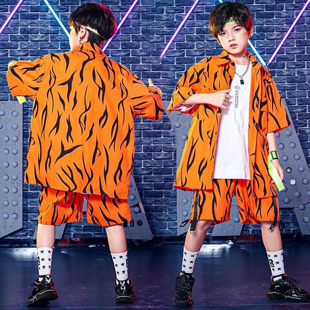 韓国子供服 ヒップホップ ステージ衣装 キッズダンス衣装 応援団 ジャズダンス 練習着 体操服 ダンスウェア 団体服 女の子 男の子 Tシャツ セット_2