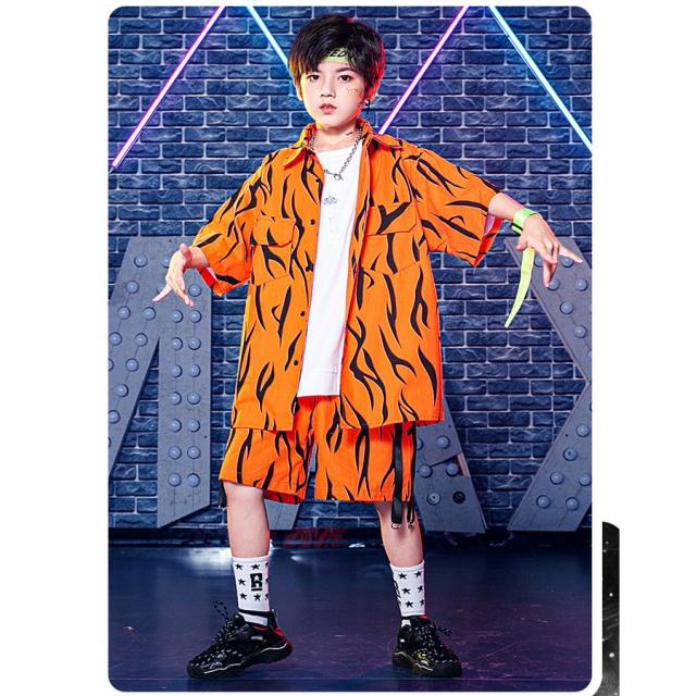 韓国子供服 ヒップホップ ステージ衣装 キッズダンス衣装 応援団 ジャズダンス 練習着 体操服 ダンスウェア 団体服 女の子 男の子 Tシャツ セット_4