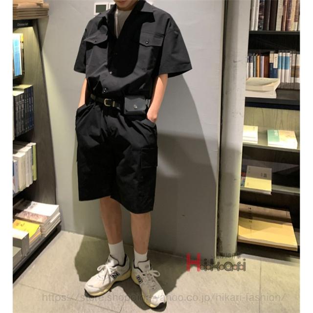 つなぎ メンズ おしゃれ ツナギ 作業服 ボトムス 半袖 ハーフパンツ ゆったり オールインワン 夏物 男性用 オーバーオールの通販はau Pay マーケット まつだストア