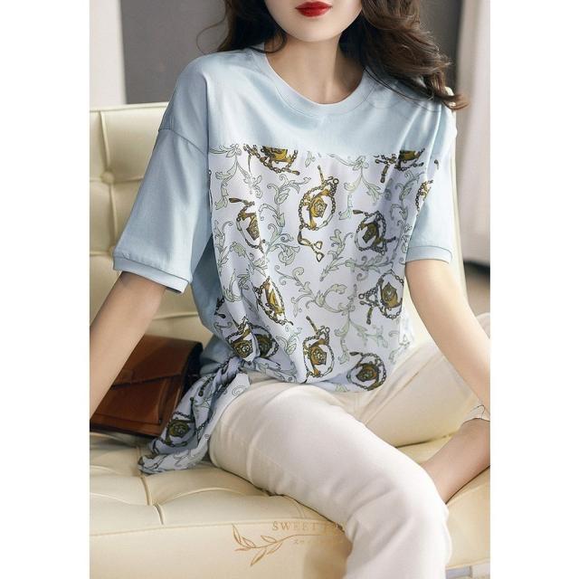 Tシャツ レディース 40代 春夏新作 オシャレブラウス 花柄