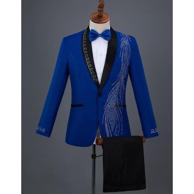 メンズ 演出服 セットアップ スーツ フォーマル スパンコール 上下セット ヒップホップ ダンスウェア ステージ 舞台衣装 公演服の通販は