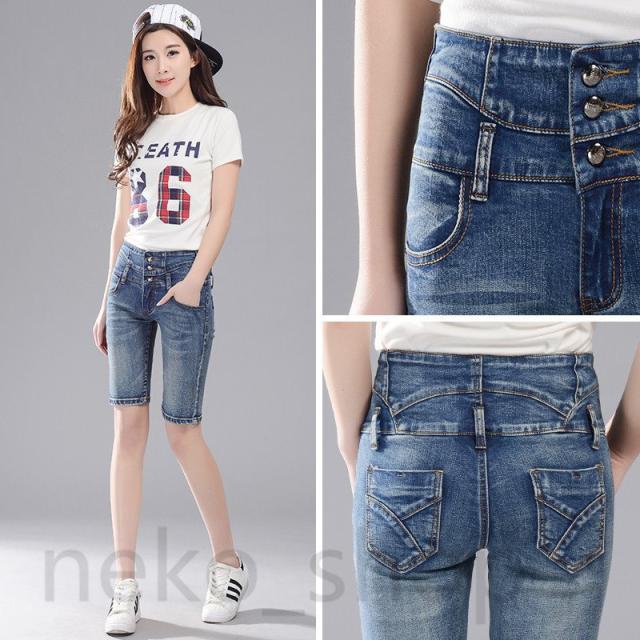 ハイウエスト ショートパンツ デニム レディース ハーフパンツ 半ズボン デニムパンツ スキニーパンツ ジーンズ ジーパン ボトムス 大きいサイズ 着痩せ 新作