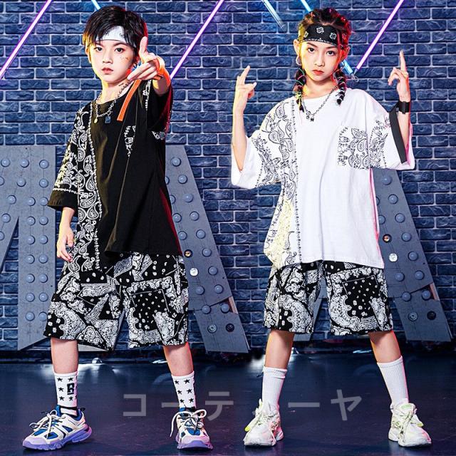韓国子供服 ヒップホップ ステージ衣装 キッズダンス衣装 ジャズダンス 練習着 体操服 ダンスウェア 団体服 女の子 男の子 Tシャツ セットの通販は 5,281円