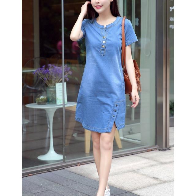 ワンピース レディース 40代 春夏 半袖 きれいめ デニムワンピース 膝丈 Aライン チュニック 大きいサイズ おしゃれ カジュアル 韓国風 上品 着痩せ 大人 新品 ワンピース レディース 40代 春夏 半袖 きれいめ デニムワンピース 膝