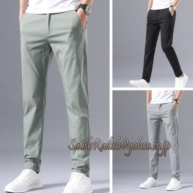 テーパードパンツ メンズ 綿 春 夏 秋 ボトムス カジュアル オシャレ スリム シンプル 無地 ストレート 薄手の通販は