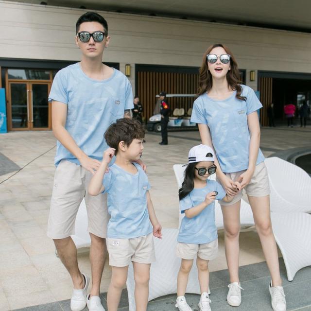 親子ペアルック レディース メンズ 半袖Tシャツ ショートパンツ キッズ おしゃれ  セットアップ 薄手 ご家族お揃い 海旅行 記念日 プレゼントの通販は