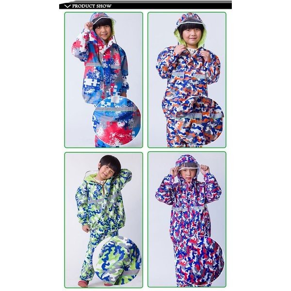 レインコート キッズ 小学生 上下セット 定番 雨具 カッパ 合羽 レインスーツ 撥水加工 通学 自転車 子供用 2019春新作_2