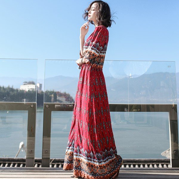 マキシワンピ マキシ丈ワンピース ワンピース 春夏 リゾートワンピ リゾート 春ワンピ マキシの通販は