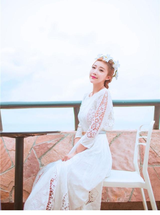 美品マーレットワンピースレースAラインコットン