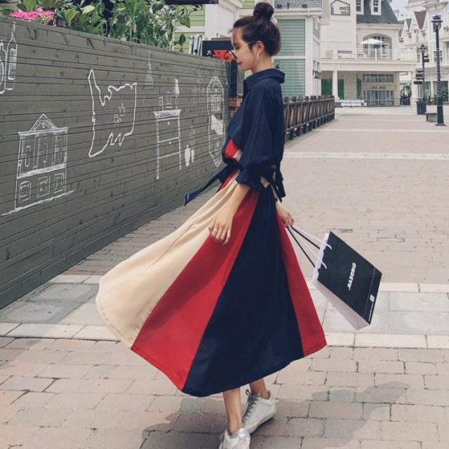 シャツワンピース レディース 40代 キレイめ マキシ丈ワンピース 春秋