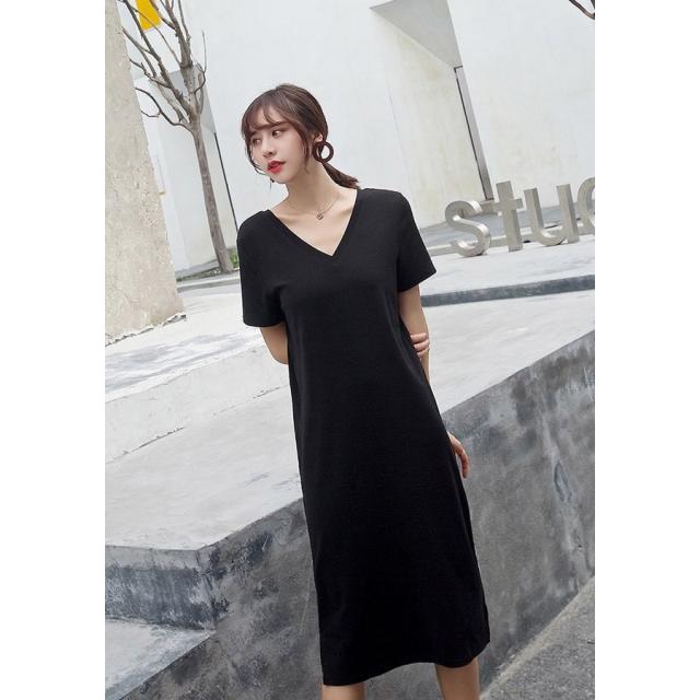ワンピース レディース きれいめ 40代 夏 膝丈ワンピース ロングTシャツ 半袖 シャツワンピース 体型カバー ゆったり カジュアル 2色