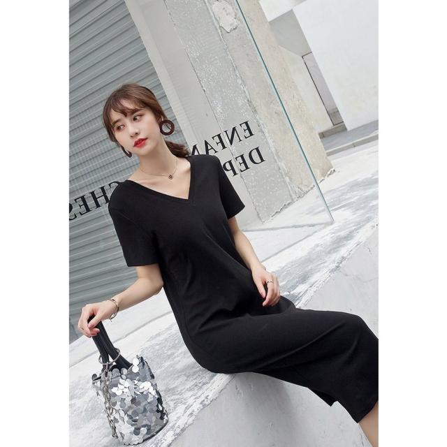 ワンピース レディース きれいめ 40代 夏 膝丈ワンピース ロングTシャツ 半袖 シャツワンピース 体型カバー ゆったり カジュアル 2色