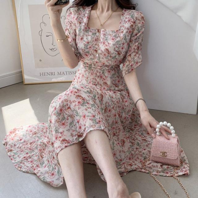 ワンピース レディース 40代 マキシワンピース 春夏 きれいめワンピース半袖 花柄フレアスカート オシャレ 通勤 結婚式 お出かけ 大人 30代 50代