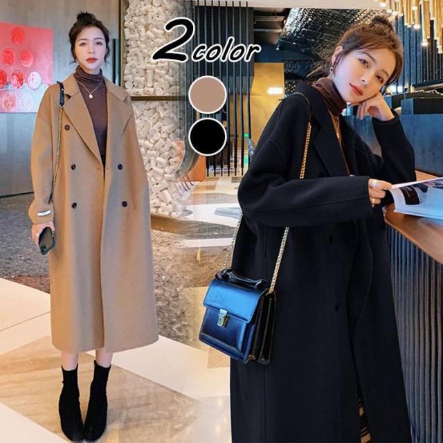 チェスターコート レディース 秋冬 40代 チェスターコート 黒 ロング丈 ラシャコートひざ下 厚手オーバー ゆったりアウター 通勤 着痩せ オシャレ 大人