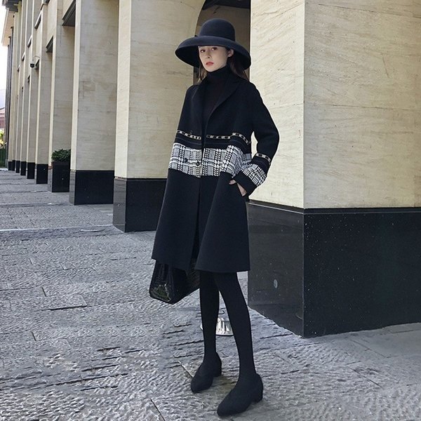 コート レディース チェスターコート ロング丈 オーバーコート 通勤 OL ゆったり 長袖 千鳥柄 メルトンコート カジュアル 防風 コート レディース チェスターコート ロング丈 オーバーコート 通勤 OL