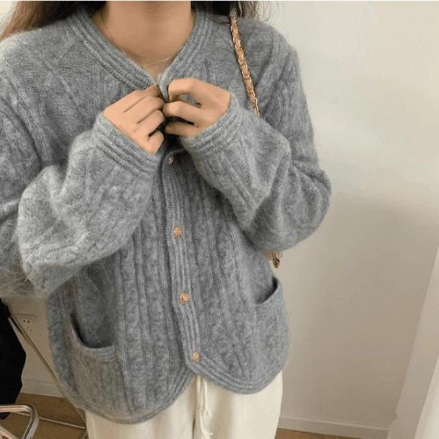 ハリスグレース 長袖カーディガン ニット ビーズ装飾 GN19288402 レディース SIZE 36 HARRISS GRACE 中古 ハリスグレース 長袖カーディガン ニット ビーズ装飾 GN19288402