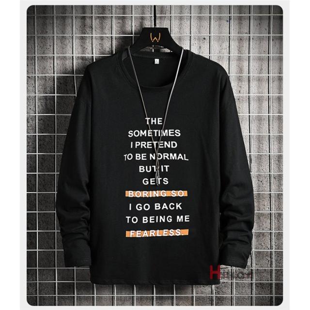 プリントTシャツ メンズ ロングTシャツ カットソー 長袖Tシャツ 英字 クルーネック トップス ティーシャツ カジュアル_4