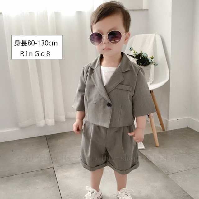 海外販売× フォーマルスーツ 100㎝ 男の子 子供服 韓国 グレー - 通販