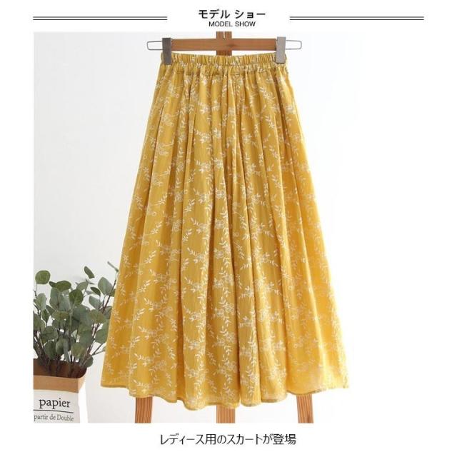 花柄スカート ロング スカート レディース マキシスカート 春 夏 花柄 Aラインスカート ウエストゴム 花柄ロングスカート エスニック柄_1