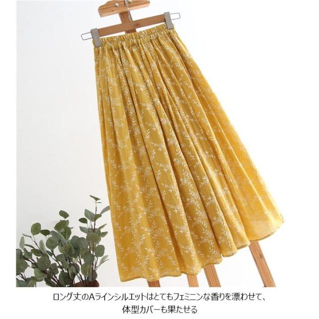 花柄スカート ロング スカート レディース マキシスカート 春 夏 花柄 Aラインスカート ウエストゴム 花柄ロングスカート エスニック柄_2