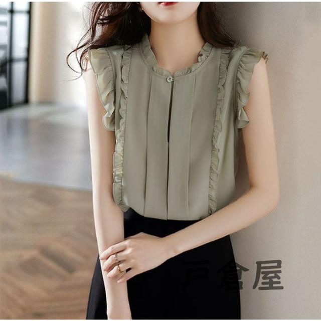 ブラウス レディース シフォンブラウス ノースリーブブラウス ノースリーブトップス フリル シンプル 清楚 さっぱり 大人 エレガント トップス 春夏 春新作の通販は 6,035円