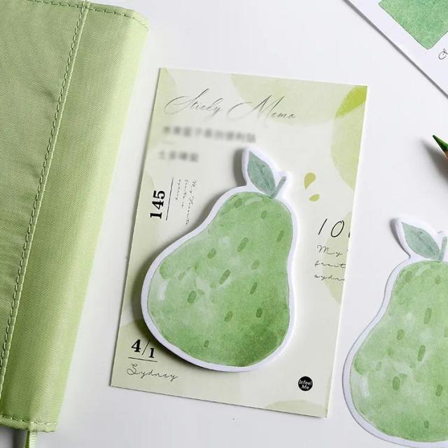 付箋 かわいい 4種セット 果物 メッセージカード スイカ ブックマーク