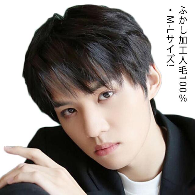 人毛100％! メンズウィッグ 男性用かつら メンズウイッグ 医療用ウィッグ ウィッグ メンズ ショート フルウィッグ 自然  黒髪 かつら フェザーショート スタンダードブラック ナチュラル 薄毛  白髪隠し 医療用 かつら 女性 男性 仮装の通販は 5,133円