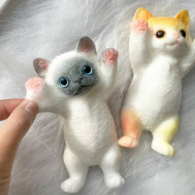 スクイーズ 柔らかシリコン猫ちゃん スクイーズ猫型おもちゃ 水感