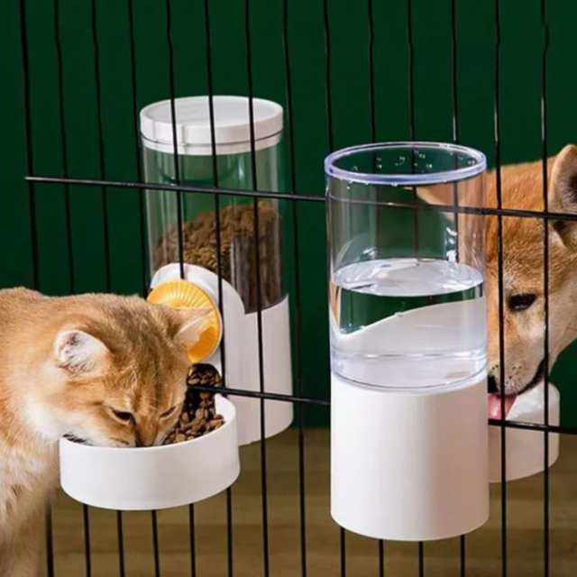 2点セット ペット用 自動給餌器 自動給水器 猫 中小犬用 小鳥 給水