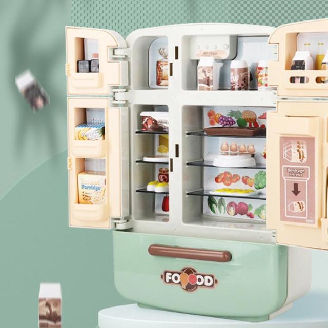 冷蔵庫 おままごとセット 17点セット 4ドア左右開き 自販機機能付き