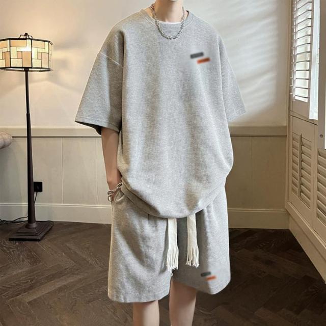 ワッフル メンズ 上下セット ワッフル ハーフパンツ 半袖 短パン セットアップ Tシャツ 無地 ジャージ上下 パジャマ トレーニング スポーツウェア ルームウェア カジュアル 涼しい 20代 30代 40代 スウェット・ジャージ