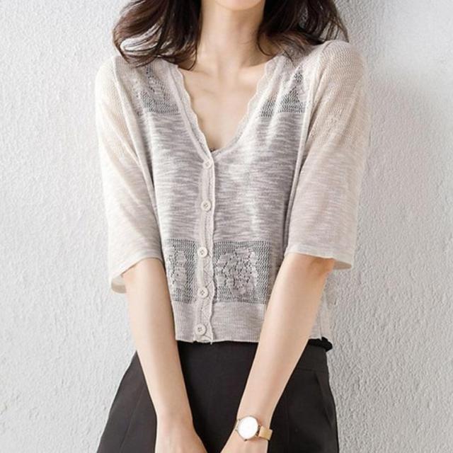カーディガン サマーニット ボレロ トップス 日焼け対策 冷房対策 UVカット/[crr69] 日焼け止め ボレロ サマーニットカーディガン トップス 冷え
