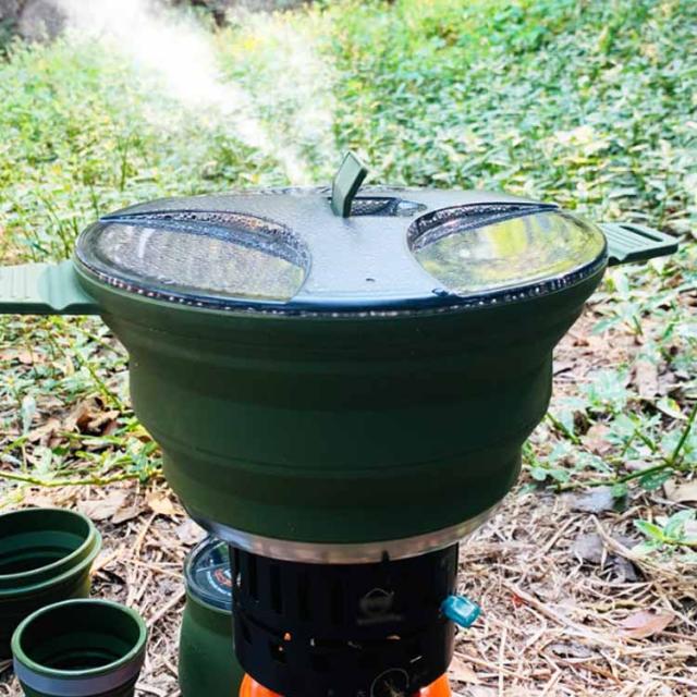 大特価 鍋 折り畳み式キャンプ アウトドア ケトル キャンプ用調理器具