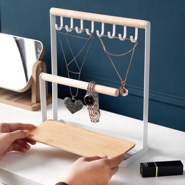 木製アクセサリースタンド3台セット ヨーロピアンウォールナット