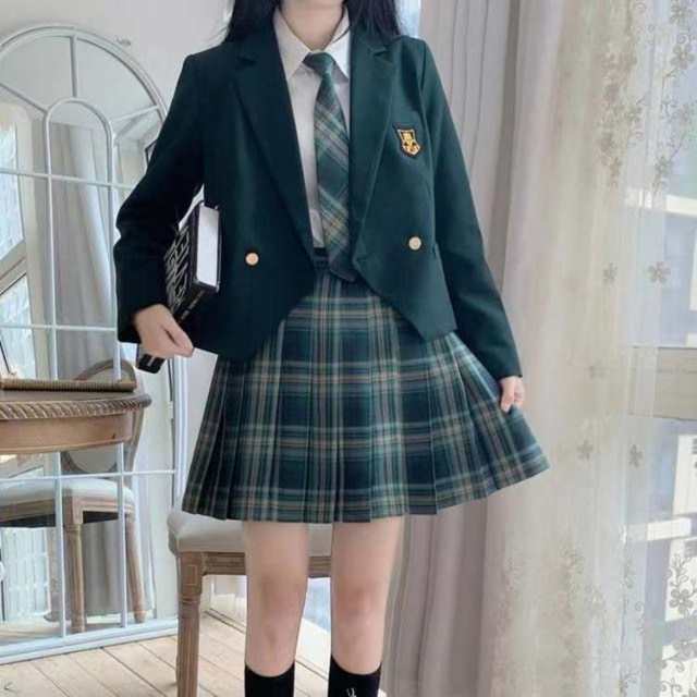 女子高生 制服 5点セット ブレザー スカート チェック柄 長袖シャツ JK服 スクール 制服 上下セット スカートスーツ 女の子 スーツ  中学の通販はau PAY マーケット - ココロ | au PAY マーケット－通販サイト