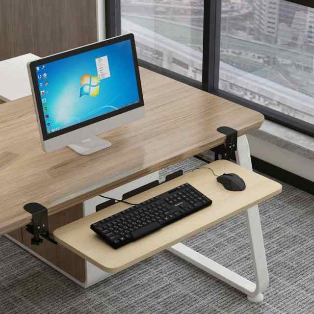 キーボードスライダー 高さ調整可能 pcデスク 後付け 穴開け不要 