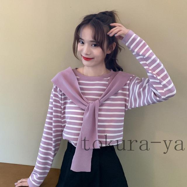 2020 秋 新作 セール Tシャツ 長袖 ドルマンスリーブ ドロップショルダー ゆったり 大きめ オーバーサイズ ボーダー レディース ロンt カットソー トップス 2020 秋 新作 セール Tシャツ 長袖 ドルマンスリーブ ドロップ
