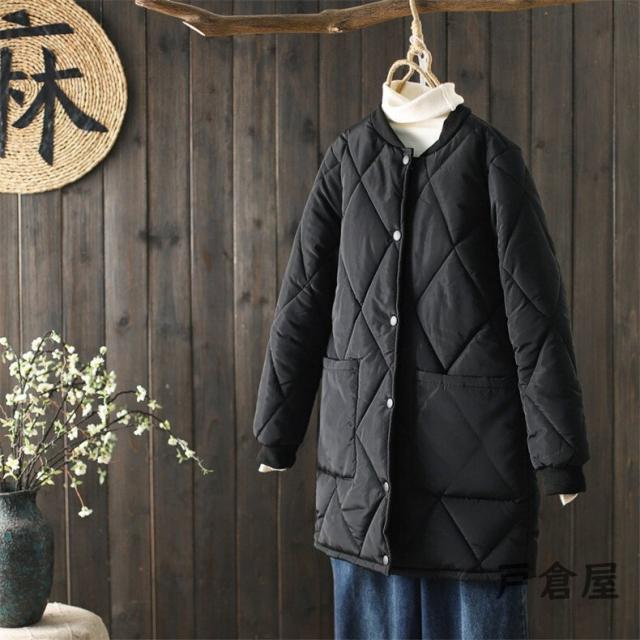 これ１着で冷え知らずの冬をお過ごしてくださいませ 秋物キルティングコートレディースフードなしスタジャンカラーカジュアル40代30代冬中綿コートロング無地の通販は 5,111円