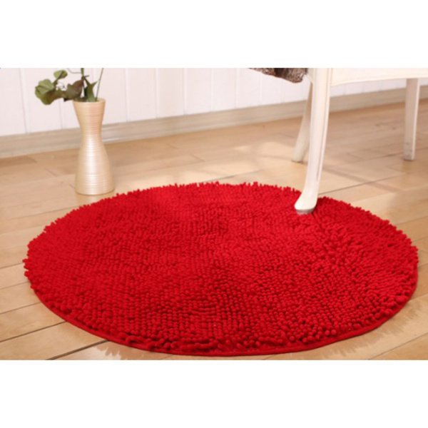 ラウンドノンスリップマイクロファイバーシャギーバスルームマット吸収カーペット。 60cm赤の通販は 5,020円