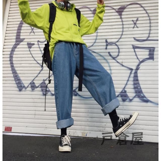ジーンズ メンズ レディース デニム パンツ ワイドパンツ