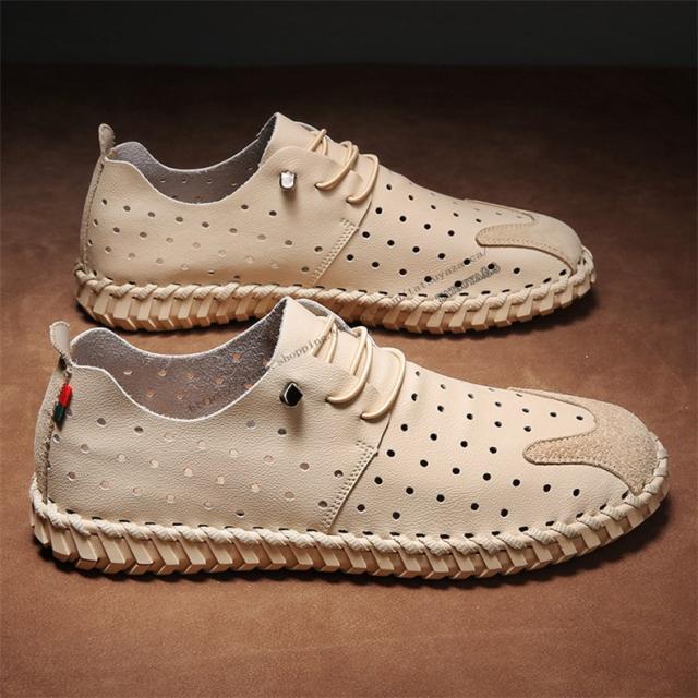 メンズビジネスシューズ  滑り止め紳士靴 通勤 仕事 コンフォート メッシュ シューズ  レザー シューズ 通気性 春夏の通販は 5,020円