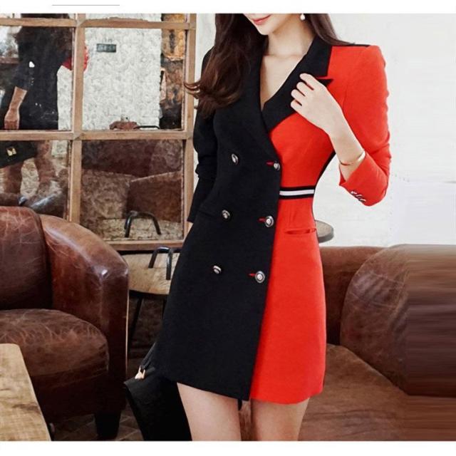 タイトワンピース ワンピーススーツ Vネック ワンピ ミニ丈 ワンピース