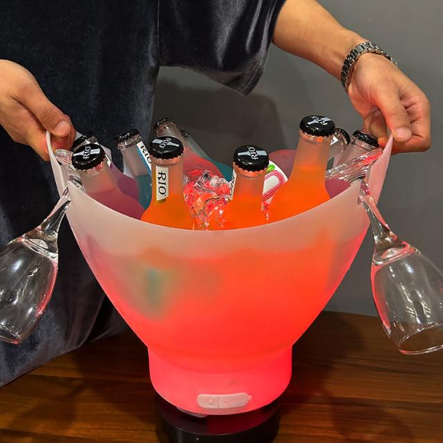 光る ワインクーラー ボトルクーラー シャンパンクーラー アイスペール