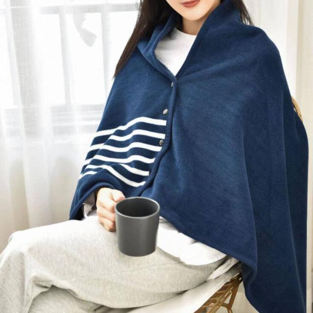 ひざ掛け ブランケット ポンチョ ケープ 着る毛布 大判 おしゃれ ボタン付き あったか 暖かい 冬 厚手 裏ボア ふわふわ スナップボタン 毛布 腰巻き 大人 チェック かわいい シンプル 肩掛け 羽織り 洗える 防寒