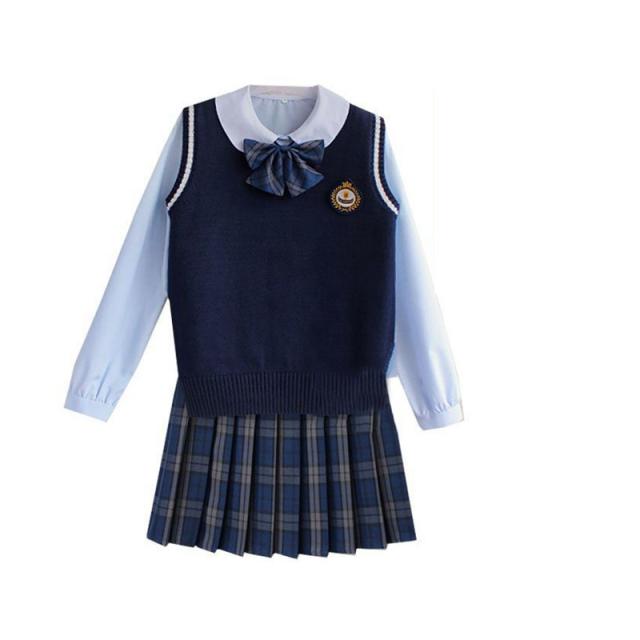 制服風 セットアップ ベスト シャツ スカート ネクタイ付 韓国 セットアップ 制服風 ブラウス ベスト プリーツスカート 韓国系