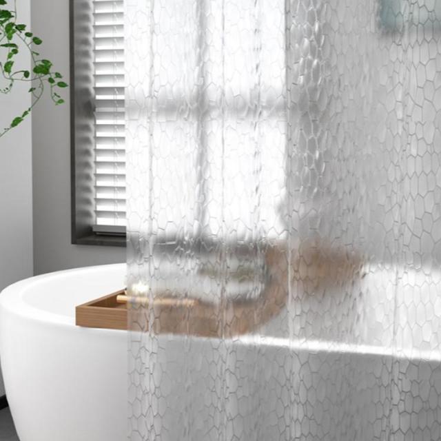 半透明 シャワーカーテン 180×180cm お風呂カーテン 透明